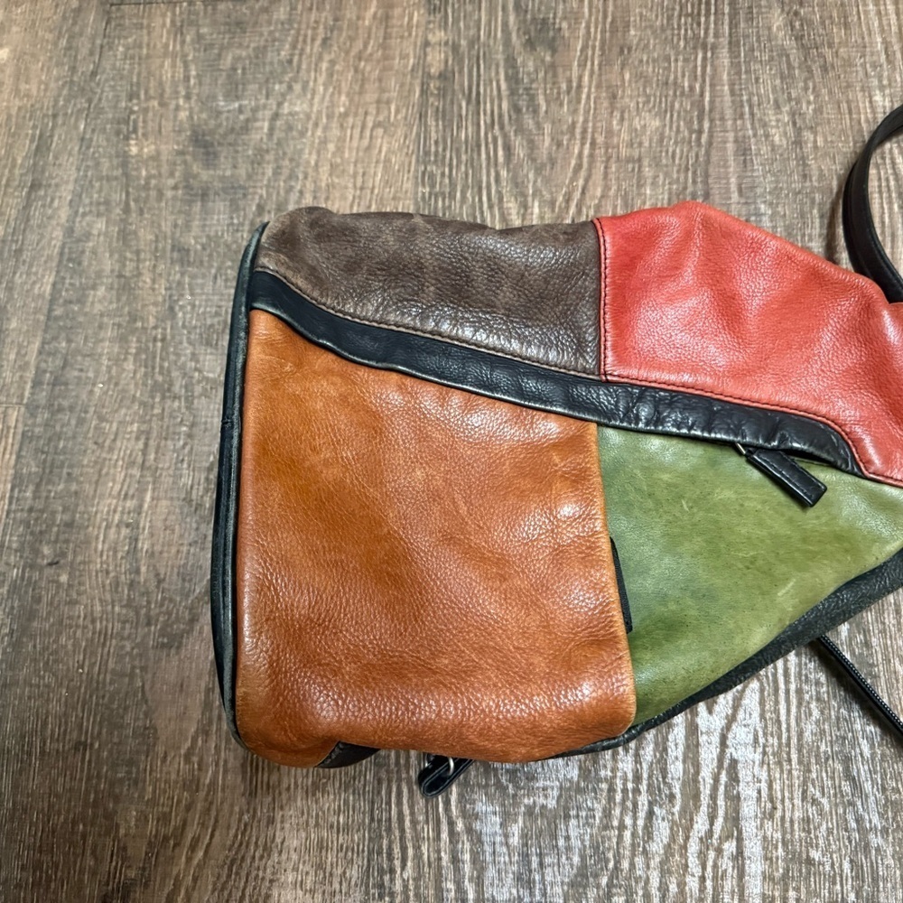 Vintage JBE GUC Colorful Leather Patchwork Backpack - Picture 5 of 16